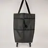 Bolsa de compras con ruedas, plegable, portátil, de arrastre, gran capacidad, engrosada, para el hogar, supermercado, entrega express, compras de comestibles, carrito