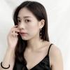 Pendientes de perlas de gato antiguo Ning para mujer, elegantes y exagerados, con borlas, cadena para las orejas, joyería popular de Internet para una sola oreja.