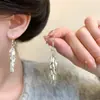 Brincos de Borla de Espiga de Trigo Estilo Coreano Femininos Nicho Alto Padrão Luxo Leve Simples Elegantes Socialite Cool Únicos Brincos Femininos