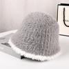 Sombrero nuevo para mujer otoño e invierno felpa cálido sombrero de pescador estilo coreano sombrero de cubeta peludo que hace ver la cara pequeña sombrero de cubeta de pelo largo