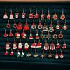 50Pzs Venta Cruzada Más Vendida Pendientes de Navidad Dibujos Animados Goteo de Aceite Copo de Nieve Campana Combinación de Pendientes Set de Pendientes de Navidad