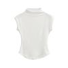 Camiseta sem mangas com gola alta estilo americano, cintura alta, estilo formiga, verão 2024, novo estilo, Spice Girls Pure Desire, top básico revelador de seios para mulheres