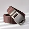 Cinturón de Lona para Hombre Hebilla Automática Casual Versátil Moda Cinturón Forrado Engrosado Nylon Traje de Trabajo Entrenamiento Militar Cinturón de Moda