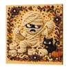 Set de Arte de Pintura de Diamantes DIY de Halloween Transfronterizo con Pegatinas de Perlas, Pintura Decorativa para Colgar en la Pared con Atmósfera Festiva