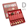 Juego de Cuchara y Tenedor Navideños Transfronterizos Acero Inoxidable Vajilla Cuchara de Postre Taza de Café Linda Cuchara y Tenedor Navideños Set de Regalo Caja de Regalo