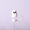 Botella de Agua Transfronteriza con Popote Tapa Antipolvo Ecológica Calabaza de Halloween Sombrero de Fantasma Goma Suave Creativa Suministro Exclusivo Transfronterizo