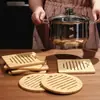 Tapete de bambú tapete aislante tapete de mesa estilo chino individual tapete para tazón tapete para plato de verduras tapete de bambú madera maciza resistente al calor y a las quemaduras tapete para cazuela