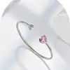 Conjunto de Colar Coração Fresco de Nicho Design de Nicho Alto Padrão Exquisito Aberto Diamante Estilo Ins Pulseira Aberta