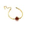 Pulsera Yunyao de Acero de Titanio con Trébol de Cuatro Hojas Popular Transfronteriza para Mujer, Colgante de Diseño de Nicho de Lujo Ligero, Simple y Versátil con un Toque de Alta Gama