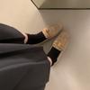 Zapatos de Cuero Gamuzado Retro Simples de Punta Redonda Estilo Británico para Mujer, Zapatos Planos sin Cordones para Uso en Exteriores, Zapatos Versátiles para el Trabajo