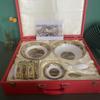 Cerámica Creativa China Vajilla Figura de Qingming Shanghe Bol de Porcelana de Hueso Caja de Regalo de Madera Maciza Regalo Regalo para Bienestar del Personal