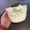 Verão Meninas Lace Pérola Verde Arco Princesa Estilo Big Brim Praia Chapéu Protetor Solar Pescador Chapéu Chapéu de Palha