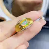 Anillo Popular de Ópalo Blanco Natural al por Mayor de Fábrica Plata S925 Incrustado Piedra Principal 5*7 Joyería de Lujo Venta Directa de Fábrica
