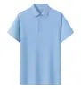Camisa Polo Sem Costura Antibacteriana de Alta Qualidade 10A Verão Simples Masculina e Feminina Roupa de Trabalho Refrescante com Bordado Estampado e Gola Reversível