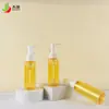 Jie Ying Botella Plana de Hombro para Loción de 80ml Botella para Aceite Esencial Capilar con Extracto de Vegetales Botella para Aceite Limpiador para Mascotas Plástico Botella para Limpiador Facial