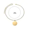 Colgante de Acero de Titanio Grabado Europeo y Americano Colgante Redondo Geométrico de Acero Inoxidable Espejo Joyería Simple Unisex Venta al por Mayor en Stock