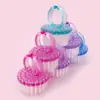 Nuevo Cepillo Redondo con Anillo de Purpurina para Uñas, Cepillo de Plástico Multifuncional para Limpieza de Uñas y Eliminación de Polvo, Cepillo de Uñas Suave con Mango Corto