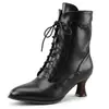 Botines Martin de tacón medio para otoño e invierno, botines de punta baja transfronterizos para mujer, color liso, cremallera lateral, suela de goma, antideslizantes, botines para mujer de talla grande