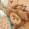 Juego de ropa de cama de cuatro piezas de grado A, seguro para bebés, estilo minimalista, algodón puro, incluye una sábana y una funda de edredón de algodón lavado, adecuado para dormitorios; conjunto de tres piezas de algodón puro