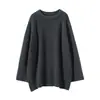 Suéter suelto casual de cuello redondo para mujer talla grande 2026 nuevo de otoño e invierno transfronterizo estilo europeo y americano tejido de cachemira