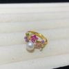 Anillo de Perla de Agua Dulce con Pintura al Óleo Colorida Flor Joyería de Mano Elegante Moda Lujo Accesible Anillo Versátil de Alta Gama Joyería para Mujeres