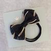 Diadema con lazo negro elegante y simple de estilo coreano original, banda de goma elástica de múltiples hilos, difícil de romper, para el cabello.