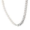 Collar de Perlas Empalmadas Cassia Nueva Cadena Clavícula Cadena Pulsera Acero Titanio Diseño Nicho Set de Joyería de Dos Piezas para Mujer