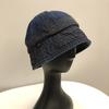 Primavera e Verão Lavado Denim Dome Balde Chapéu Net Popular Homens e Mulheres Retro Pequeno Aro Forma Sino Chapéu de Pescador Chapéu de Bacia