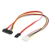 Fonte de alimentação para computador de mesa 4 pinos IDE + Adaptador SATA cabo de dados para disco rígido unidade óptica cabo de alimentação cabo 7+15p