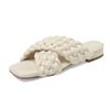2026 Novos Sapatos Mule Amarelos Estilo Comércio Exterior Sandálias Rasteiras Trançadas Chinelos para Mulheres Verão Moda Outdoor