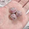 Bola de diamante incrustada con cuentas de cristal de pedrería, cuentas con agujero, cuentas espaciadoras, hechas a mano, material para colgante de pulsera de mano, accesorios de joyería DIY al por mayor