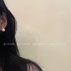 Pendientes sencillos de perla y circonita con aguja de plata 925 que combinan con todo, elegantes, de alta gama, ligeros, de lujo, estilo distintivo, elegantes franceses ~