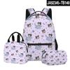 3D Nuevo Producto Impreso Sanrio kuromi kuromi Estudiante Mochila Escolar Bolso para el Almuerzo Estuche para Lápices Set de Tres Piezas