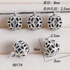 Botões Redondos de Contas Douradas e Prateadas com Padrão Retro Estilo Chinês Vazado Dourado Antigo para Qipao e Hanfu, Botões Decorativos, Fivelas e Pingentes