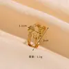 Joyería de Acero de Titanio Retro de Alta Gama Diseño Irregular Aerodinámico Anillo Abierto Anillo de Acero Inoxidable Chapado al Vacío en Oro