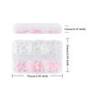 Caja de 6 Compartimentos Rosa y Blanco Adorno de Lazo para Uñas Joyería de Resina Mixta Accesorios de Lazo Joyería Japonesa y Coreana para Uñas