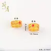 Tienda de Oro Mismo Estilo Colgante Cara Sonriente Antigua Chapada en Oro Incrustada con Diamantes, Anillo Deslizante de Filigrana Estilo Chino Nuevo Accesorios de Joyería Venta al por Mayor