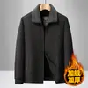 Yingao Casaco Masculino de Inverno com Gola de Pelo Lapela Acolchoado Diamante Algodão Quente Roupas de Algodão Casual para Meia-Idade