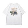 Moda americana retro ins marca de moda caricatura algodón camiseta de manga corta niños verano suelta high street talla grande camiseta