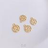 Pacote 14K Cor Dourada Real Preservação Auspicioso Paz Ruyi Fortuna Fortuna Redondo Marca Pingente Pulseira Pulseira Joia Pingente Pequeno