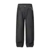 Jeans de Mezclilla Lavada de Alta Gama con Bordado de Flor de Cerezo para Hombre, Nueva Moda Urbana de Verano, Pantalones de Pierna Ancha Estilosos y Geniales