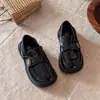 Sapatos pretos de couro para meninas 2026 novos sapatos de mola e outono sapatos únicos estilo britânico infantil mocassins de sola macia sapatos para apresentações estudantis