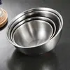 Tazón para ensaladas de acero inoxidable 304, tazón para fideos fríos, tazón para batir huevos, tazón para cocinar, tazón doméstico para amasar, tazón medidor de paredes rectas