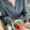 Estilo Coreano Estilo Academia Tejido de Punto Trenzado Bordado Color Sólido Suéter Casual Otoño 2025 Nuevo Versátil Simple Suéter