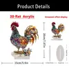 Adorno de Pollo Animal Colorido Creativo Atrae Fortuna Transfronterizo Adorno Decorativo Plano Acrílico 2D para Escritorio de Hogar y Oficina