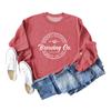 Sudadera de cuello redondo con estampado Go de Boobery Brewing de Mamá Europea y Americana, Sudadera Versátil para Mujer