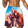 Pantalones Cortos Reductores de Edad para Hombre Verano Casual Sueltos Pantalones de Cinco Puntos para Hombre Moda Versátil de Longitud Media Pantalones de Playa Impresión Digital
