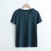 Playera de Color Sólido para Mujer, Playera de Cuello Redondo, Primavera y Verano, Manga Corta, Nueva 2023, Estilo Simple, Ajustada, Tipo Pulóver, Top