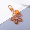 Llavero Transparente de Flor Corazón Colorido Colgante de Joyería DIY Encanto Creativa de Flor Hueca para Bolsa Venta al por Mayor