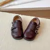 Zapatos de Cuero Estilo Británico para Niños Colección Primavera 2026 Zapatos Individuales Versátiles de Princesa para Niñas Zapatos Casuales de Velcro con Suela Suave para Niños